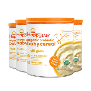 21日0点： HappyBaby 禧贝 婴幼儿有机混合谷物米粉 198g 4罐装 