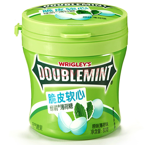 DOUBLEMINT绿箭  脆皮软心薄荷糖原味薄荷味80g单瓶装