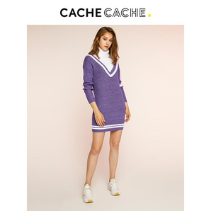 Cache Cache 捉迷藏 8327012920 女士高领针织连衣裙 79.9元