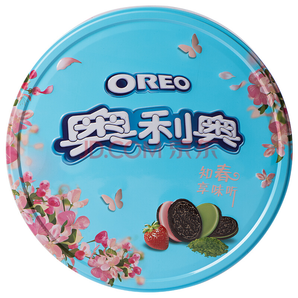 限地区： 奥利奥 夹心饼干礼盒 知春享味零食礼罐装 草莓味+抹茶味 388g