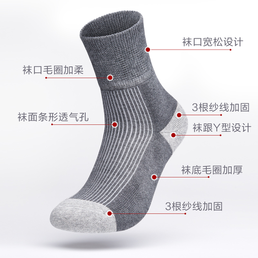 足力健老人袜男女厚款袜子3双装