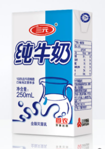 SANYUAN 三元 方白纯牛奶 250ml*20盒