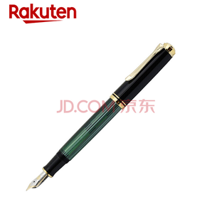 百利金（Pelikan） 万年笔钢笔 M80018K金笔尖 商务书写墨水笔签名钢笔 绿色条纹 F