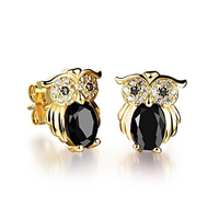 Tidoo Jewelry 可爱的黑色猫头鹰耳钉  含税到手约80元