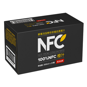 农夫山泉 NFC果汁饮料 100%橙汁 300ml*24瓶 整箱 