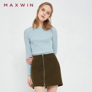 优衣库制造商，Maxwin 马威 女式春季修身素色长袖T恤 4色39元包邮（需领券）