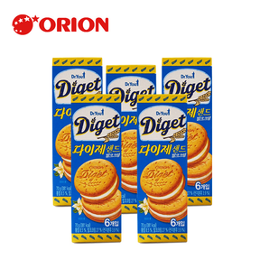 ORION/好丽友 大麦消化饼干70g*5盒牛奶夹心饼干