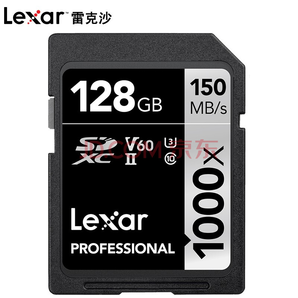 Lexar 雷克沙 1000X SDXC UHS-II U3 SD存储卡128GB 278元包邮（满减）