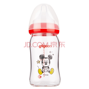 pigeon 贝亲 Disney系列 AA138 然实感宽口径玻璃彩绘婴儿奶瓶 *2件 +凑单品 