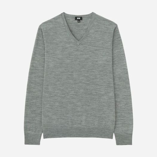 uniqlo优衣库409171男士美丽奴v领针织衫59元