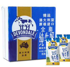 Devondale 德运 全脂牛奶 200ml*24盒  
