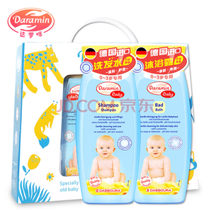 达罗咪（Daramin）婴儿洗发水沐浴露套装500ml进口无泪儿童洗护合一礼盒装沐浴乳