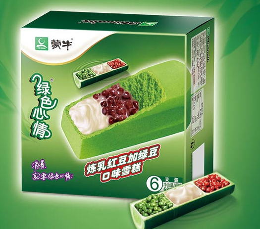 蒙牛 绿色心情 炼乳红豆加绿豆口味雪糕 68g*6支