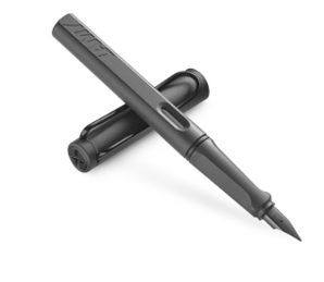 LAMY 凌美  safari狩猎者钢笔签字笔 磨砂黑 F尖+一次性非碳素 墨水胆笔芯黑色 5支装