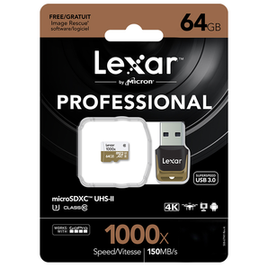 Lexar 雷克沙 Professional 1000x 64GB TF存储卡 94元包邮（需用券）