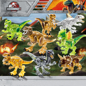 群隆 侏罗纪世界恐龙积木 水晶版 整套八盒
