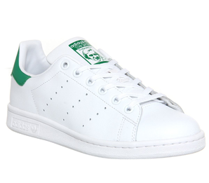 Adidas 阿斯达斯 Stan Smith 女士白绿色运动鞋 绿尾