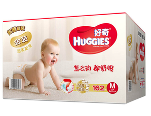 HUGGIES 好奇 金装 婴儿纸尿裤 M号 162片