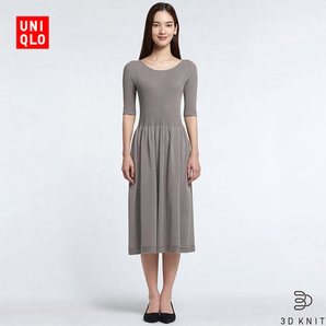 历史低价： UNIQLO 优衣库 414214 3D全棉女士连衣裙 99元