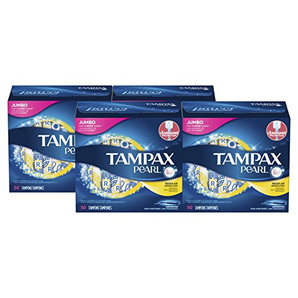 Tampax 丹碧丝 常规珍珠塑料卫生棉条 无味 50支/盒 4盒装（共200支）