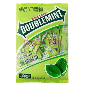 DOUBLEMINT 绿箭 原味薄荷味口香糖 100片 300g 19.9元包邮