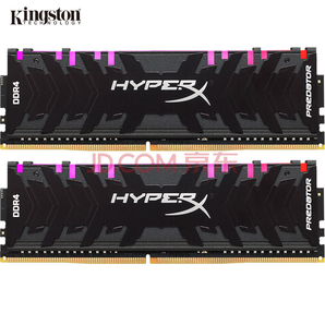 金士顿(Kingston) 32GB(16G×2)套装 DDR4 3200 台式机内存 骇客神条 Predator系列掠食者 RGB灯条