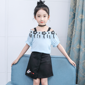 网红韩版儿童时髦洋气裙裤 两件套