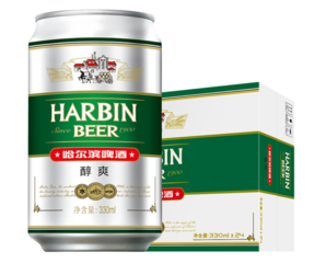 Harbin 哈尔滨 啤酒 醇爽啤酒330ml*24听 整箱装