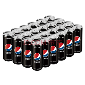 会员价:百事可乐 Pepsi 黑罐无糖 汽水碳酸饮料 330ml*24罐 新老包装随机发货