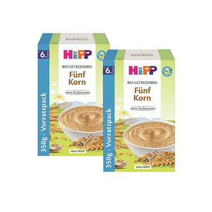 HIPP喜宝 五种谷物米粉 6M+ 350g 五谷米粉（燕麦，小麦，大麦，斯佩尔特小麦和黑麦）2盒装