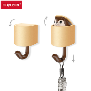 安雅  创意松鼠强力粘胶挂钩 承重2.5kg 1个