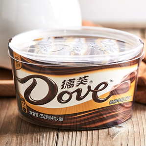 10点：Dove/德芙 丝滑牛奶巧克力 252g*2碗装