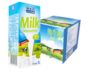 LVLINB 绿林贝 超高温灭菌 脱脂纯牛奶 1L 6盒