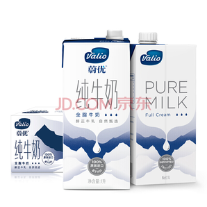 V阿lio 蔚优 全脂纯牛奶UHT 1L*12盒