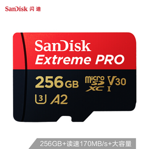 闪迪（SanDisk）256GB TF（MicroSD）存储卡 U3 C10 V30 A2 4K 至尊超极速移动版读速170MB/s 写速90MB/s