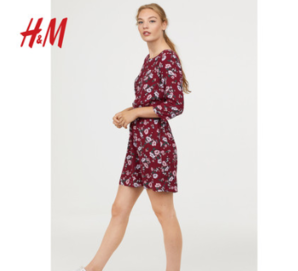 H&M 0522918 女士七分袖收腰衣裙