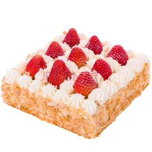 贝思客 草莓拿破仑蛋糕新鲜千层酥生日蛋糕 2.2磅