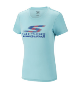 限尺码：Skechers 斯凯奇 女装圆领短袖 运动T恤衫 SDAWU18B131 49元（需用券）