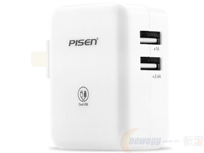 PISEN 品胜 双USB iPad充电器2.4A 9.9元