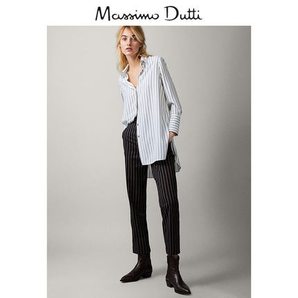 Massimo Dutti 05021962800 女士休闲棉质长裤  