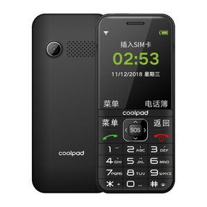 酷派 S518 黑色 直板按键 移动/联通2G 老人手机 老年功能手机