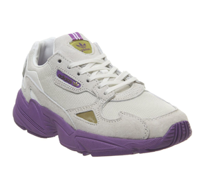  Adidas 阿迪达斯 Falcon 紫色米白拼色运动鞋