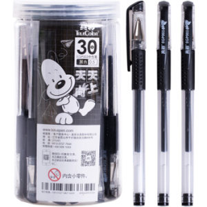 真彩(TRUECOLOR)0.5mm黑色中性笔签字笔水笔   30支/桶EGP003