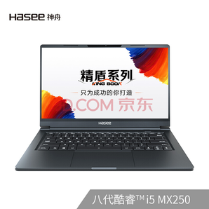 Hasee 神舟 精盾U45A1 畅玩版 14英寸笔记本电脑（i5-8265U、8GB、512GB、MX250） 3999元
