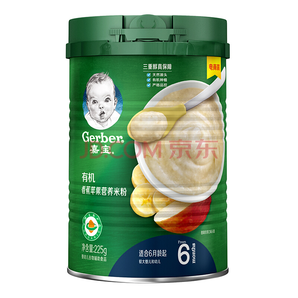 Gerber 嘉宝 婴幼儿米粉 225g 二段 有机香蕉苹果味 *3件 87.2元（合29.07元/件）