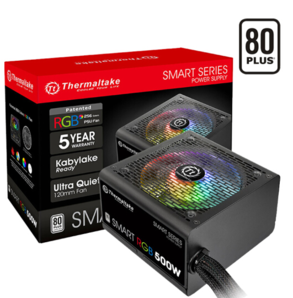 Tt（Thermaltake）额定500W Smart RGB 500W 台式机电脑主机机箱电源（80PLUS认证/RGB256色风扇/静音风扇）