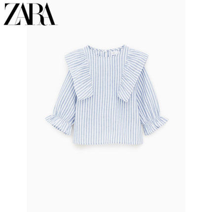 ZARA女童条纹叠层装饰衬衫 59元