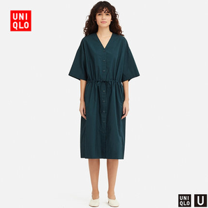 UNIQLO 优衣库 416429 女士衬衫式连衣裙 199元