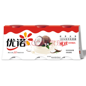 限上海： 优诺 优丝  热带椰风酸奶酸牛奶 135g*3杯  