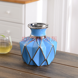 Hoatai Ceramic 华达泰陶瓷 花瓶摆件 矮款蓝40元包邮（需用券）